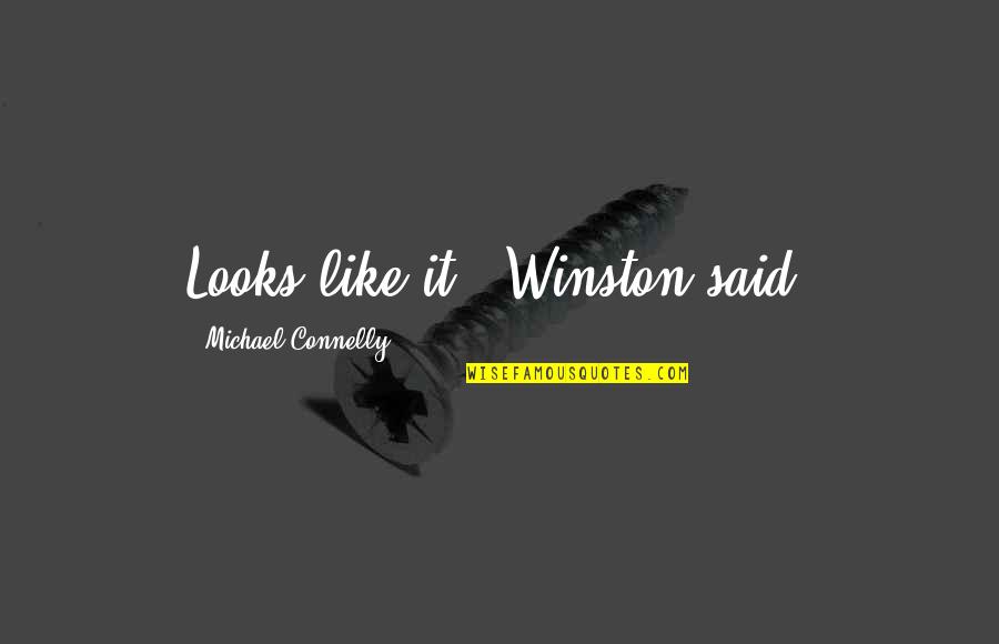 Mcbrearty Chiropractic Canton Quotes By Michael Connelly: Looks like it,' Winston said.