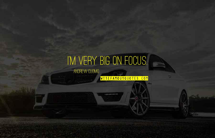 Mccaleb Road Quotes By Andrew Cuomo: I'm very big on focus. Mccaleb Road Quotes By Andrew Cuomo: I'm very big on focus.