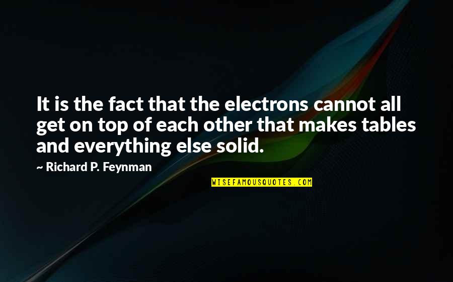 Mccarthyite Quotes By Richard P. Feynman: It is the fact that the electrons cannot