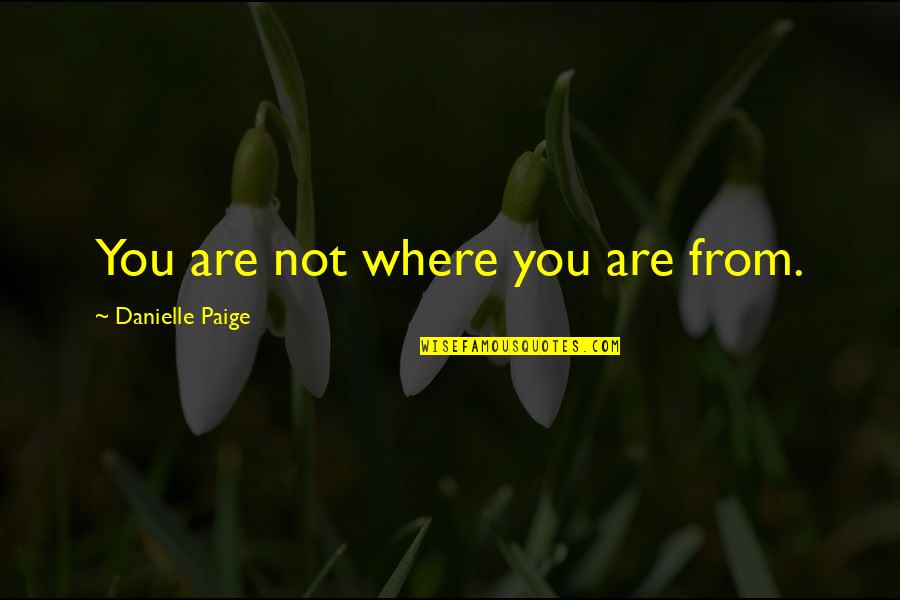 Mccaskie Reels Quotes By Danielle Paige: You are not where you are from. Mccaskie Reels Quotes By Danielle Paige: You are not where you are from.