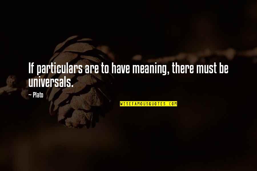 Mccaskie Reels Quotes By Plato: If particulars are to have meaning, there must