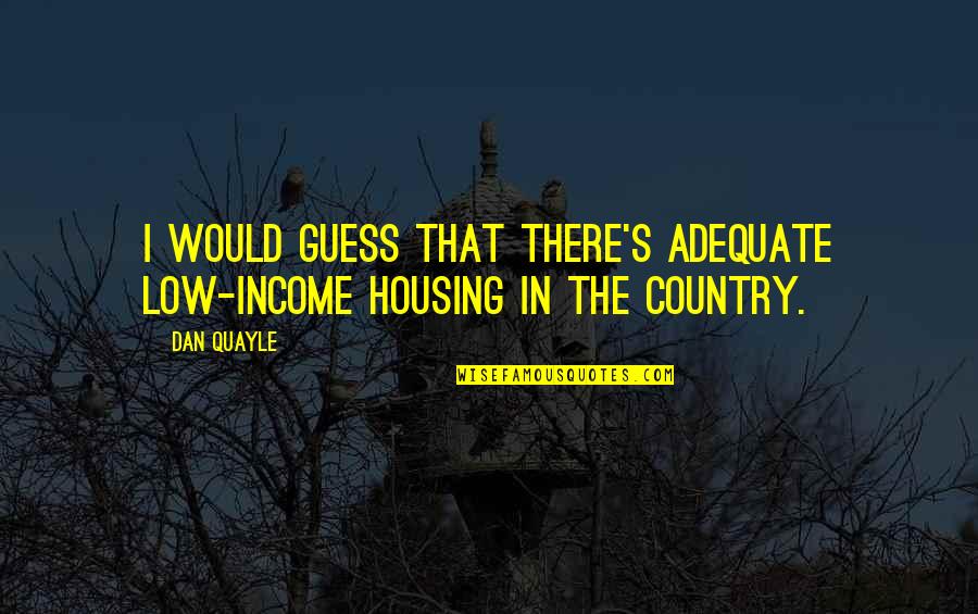 Mccaskies Quotes By Dan Quayle: I would guess that there's adequate low-income housing