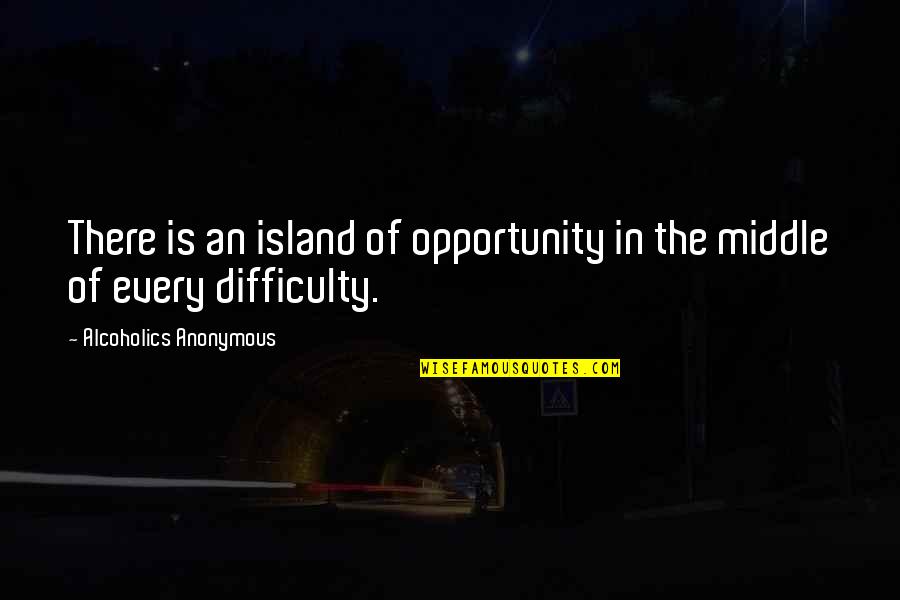 Mccloskey Video Quotes By Alcoholics Anonymous: There is an island of opportunity in the
