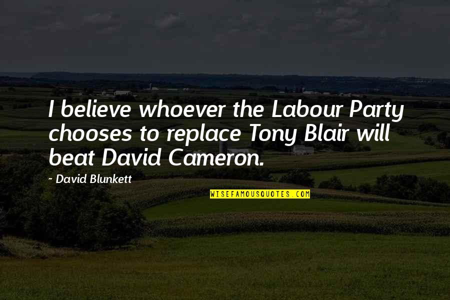Mccollums Hunting Quotes By David Blunkett: I believe whoever the Labour Party chooses to