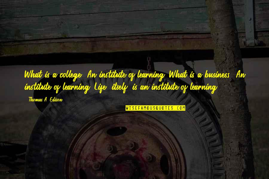 Mccorley Died Quotes By Thomas A. Edison: What is a college? An institute of learning.