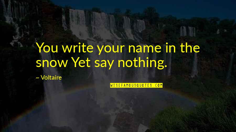 Mccullin Ray Quotes By Voltaire: You write your name in the snow Yet