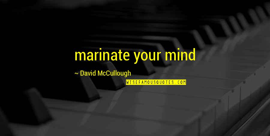 Mccullough History Quotes By David McCullough: marinate your mind