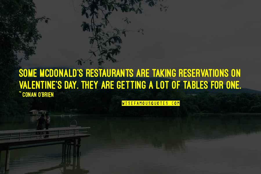 Mcdonalds Quotes By Conan O'Brien: Some McDonald's restaurants are taking reservations on Valentine's