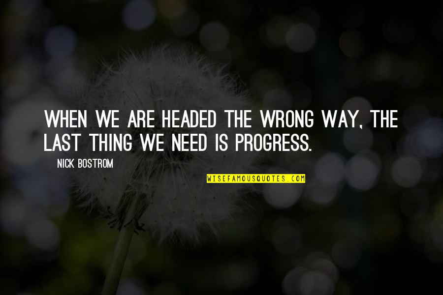 Mcdoogle Terrace Quotes By Nick Bostrom: When we are headed the wrong way, the