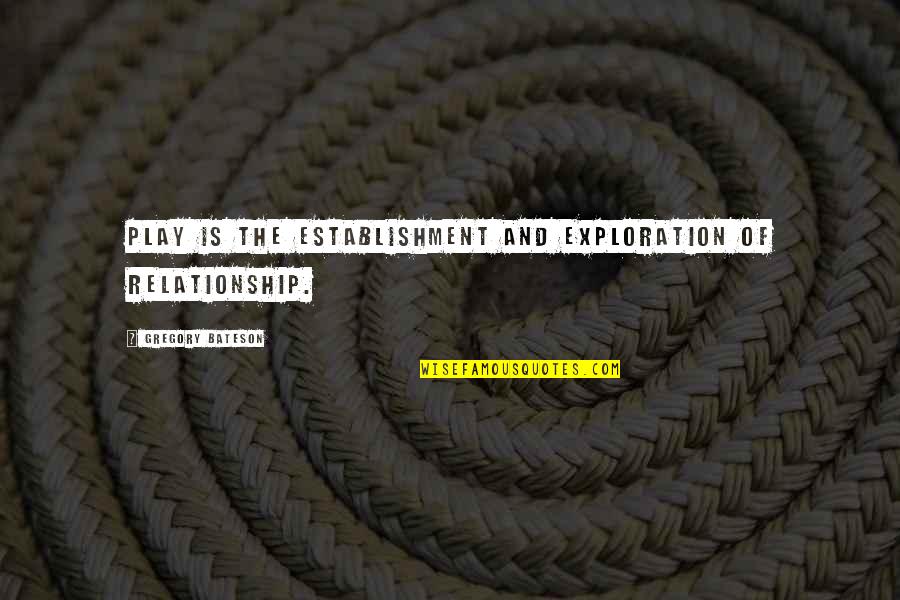 Mcdoubles Law Quotes By Gregory Bateson: Play is the establishment and exploration of relationship.