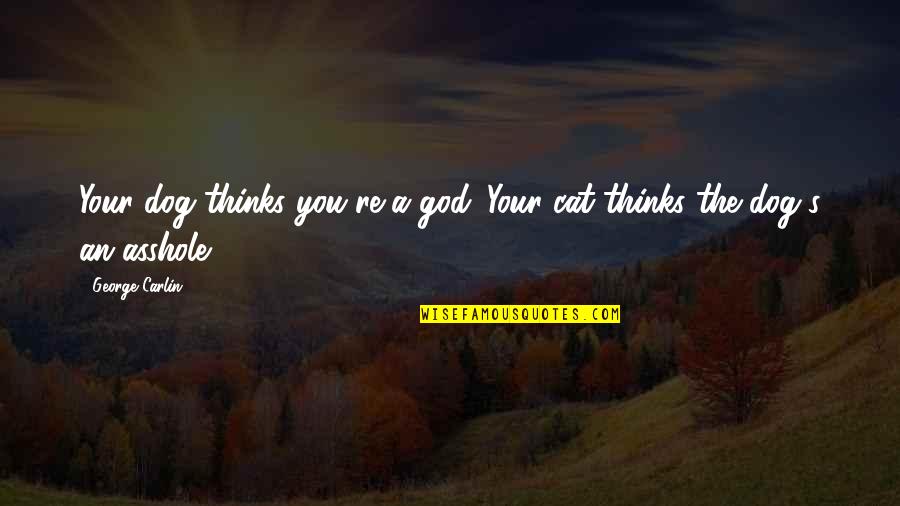 Mcelligott Ewan Quotes By George Carlin: Your dog thinks you're a god. Your cat