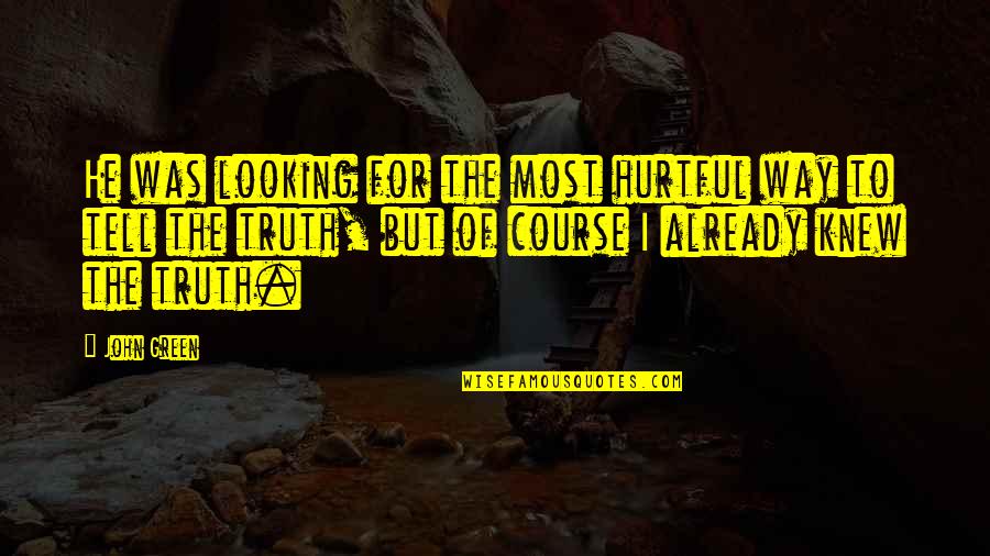 Mcfly Outdoors Quotes By John Green: He was looking for the most hurtful way
