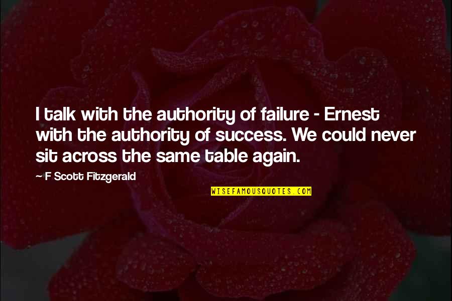 Mcgaheysville Quotes By F Scott Fitzgerald: I talk with the authority of failure -