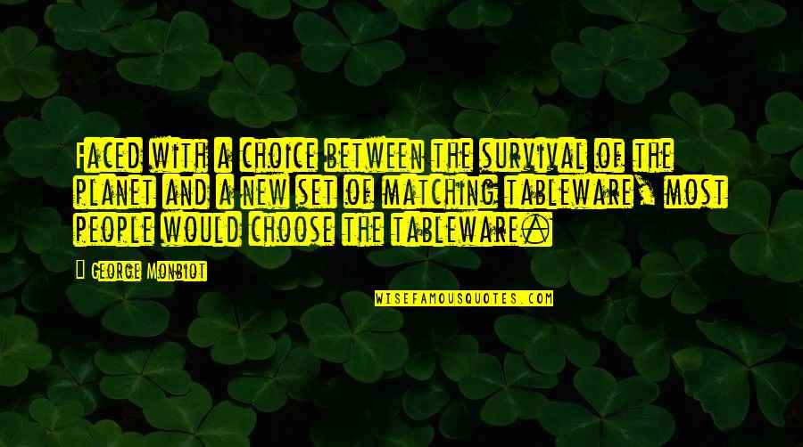 Mcgannon Center Quotes By George Monbiot: Faced with a choice between the survival of Mcgannon Center Quotes By George Monbiot: Faced with a choice between the survival of
