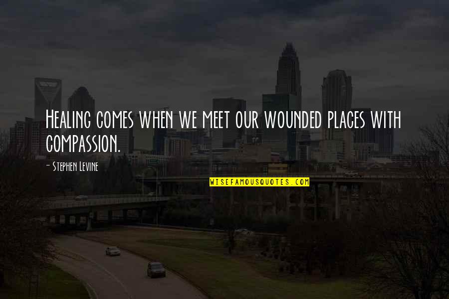 Mcgannon Center Quotes By Stephen Levine: Healing comes when we meet our wounded places Mcgannon Center Quotes By Stephen Levine: Healing comes when we meet our wounded places
