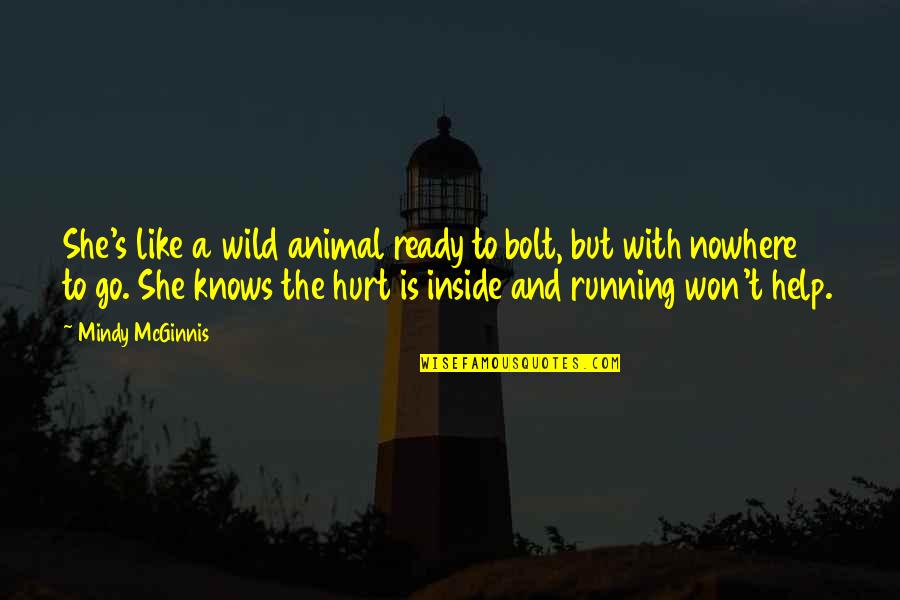 Mcginnis Quotes By Mindy McGinnis: She's like a wild animal ready to bolt, Mcginnis Quotes By Mindy McGinnis: She's like a wild animal ready to bolt,
