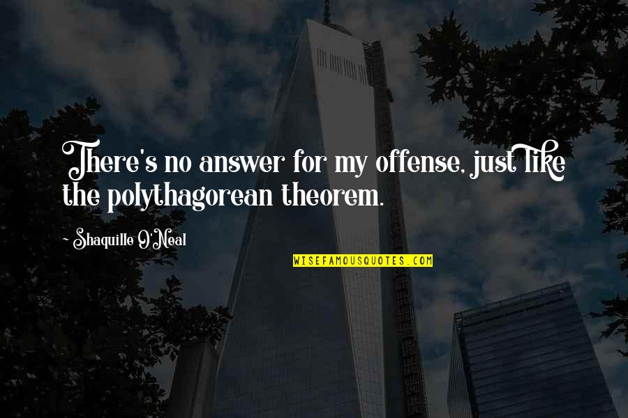 Mcgoohan Quotes By Shaquille O'Neal: There's no answer for my offense, just like