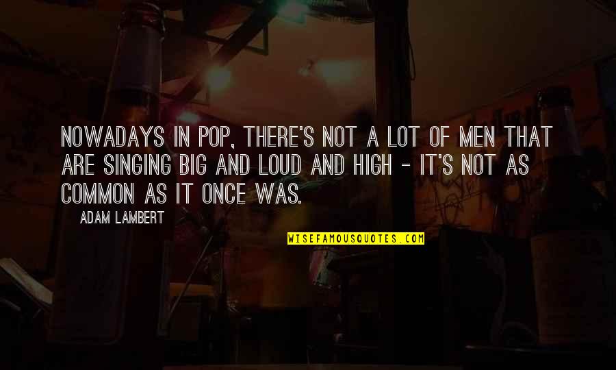 Mcgrew Quotes By Adam Lambert: Nowadays in pop, there's not a lot of