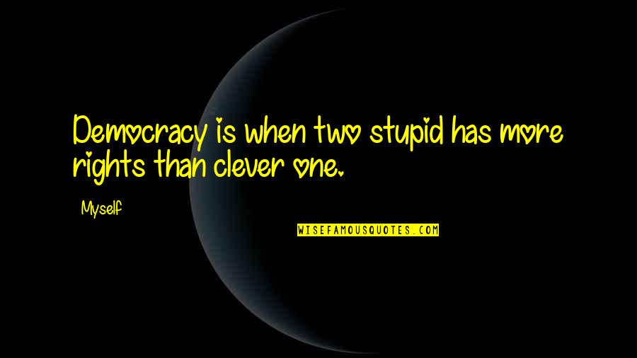 Mcguires Wax Quotes By Myself: Democracy is when two stupid has more rights