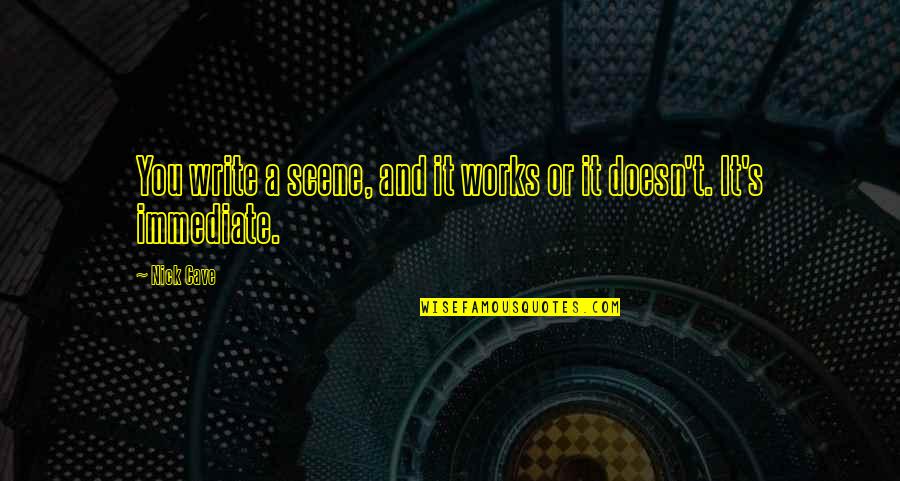 Mcgyvering Quotes By Nick Cave: You write a scene, and it works or