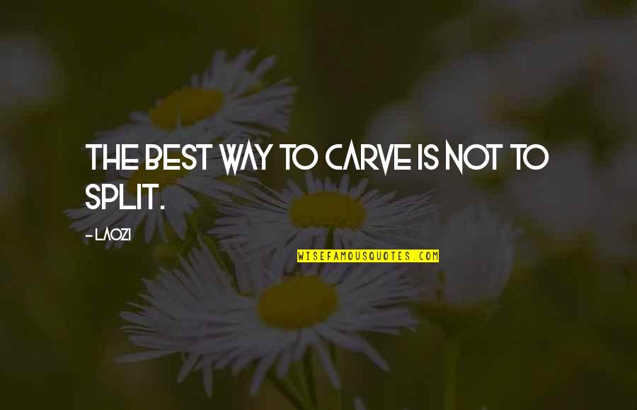 Mcilvaine Early Childhood Quotes By Laozi: The best way to carve is not to