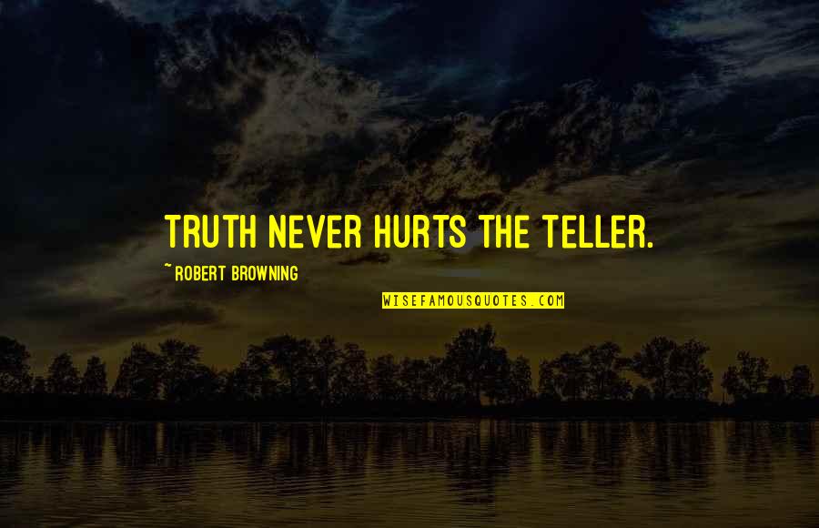 Mcindoo Chiropractic Quotes By Robert Browning: Truth never hurts the teller. Mcindoo Chiropractic Quotes By Robert Browning: Truth never hurts the teller.