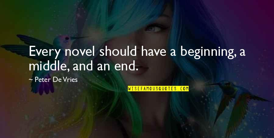Mcininch Art Quotes By Peter De Vries: Every novel should have a beginning, a middle, Mcininch Art Quotes By Peter De Vries: Every novel should have a beginning, a middle,