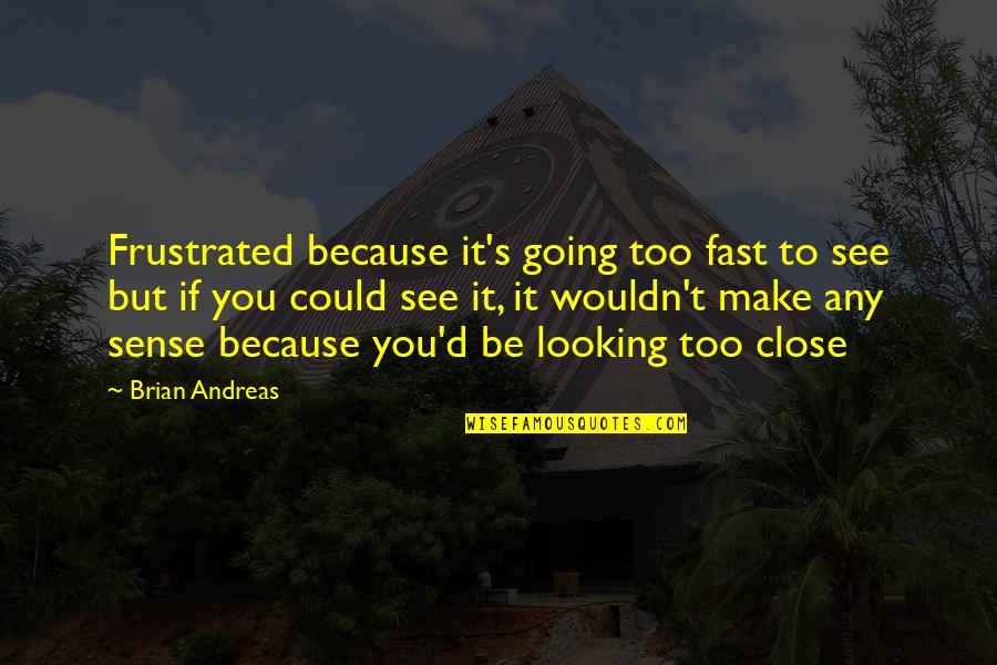 Mcinnerny Quotes By Brian Andreas: Frustrated because it's going too fast to see Mcinnerny Quotes By Brian Andreas: Frustrated because it's going too fast to see