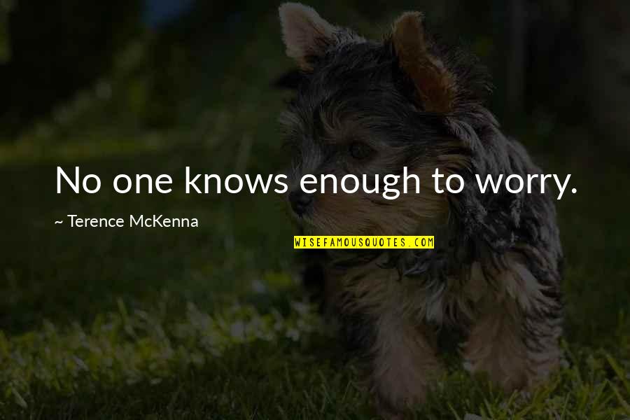 Mckenna Terence Quotes By Terence McKenna: No one knows enough to worry.