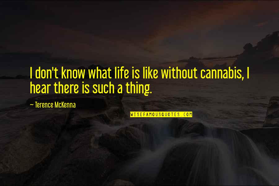 Mckenna Terence Quotes By Terence McKenna: I don't know what life is like without Mckenna Terence Quotes By Terence McKenna: I don't know what life is like without