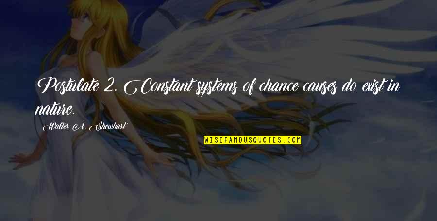 Mckennah Leclair Quotes By Walter A. Shewhart: Postulate 2. Constant systems of chance causes do Mckennah Leclair Quotes By Walter A. Shewhart: Postulate 2. Constant systems of chance causes do