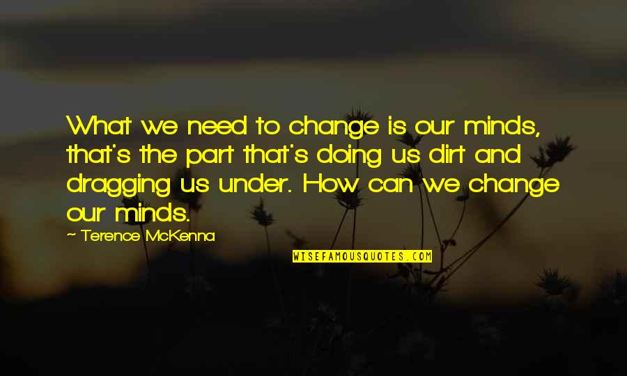 Mckenna's Quotes By Terence McKenna: What we need to change is our minds,