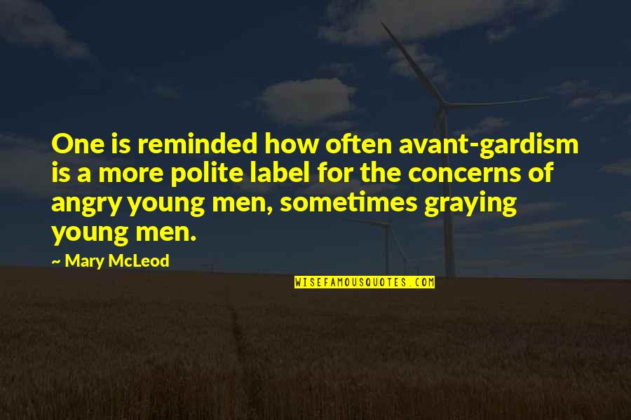 Mcleod Quotes By Mary McLeod: One is reminded how often avant-gardism is a