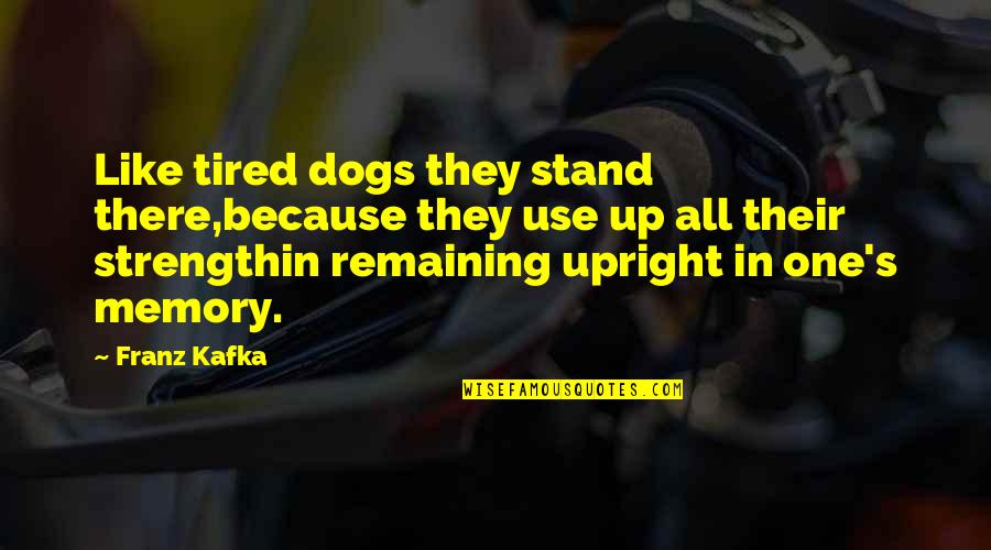 Mcmahill Family History Quotes By Franz Kafka: Like tired dogs they stand there,because they use