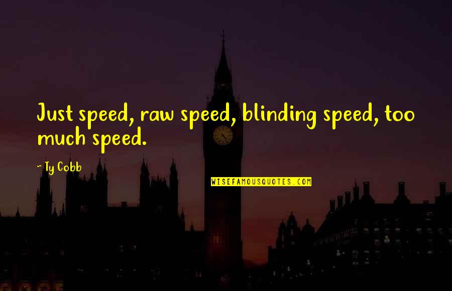 Mcmakistein Planes Quotes By Ty Cobb: Just speed, raw speed, blinding speed, too much