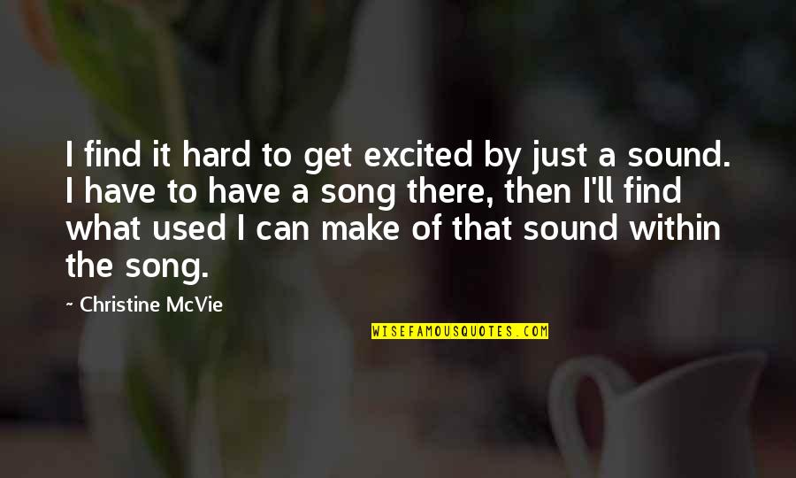 Mcmanis Quotes By Christine McVie: I find it hard to get excited by