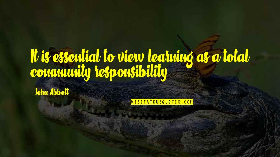 Mcmurry Football Quotes By John Abbott: It is essential to view learning as a