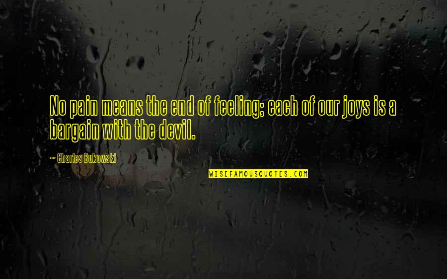 Mcnish Corporation Quotes By Charles Bukowski: No pain means the end of feeling; each