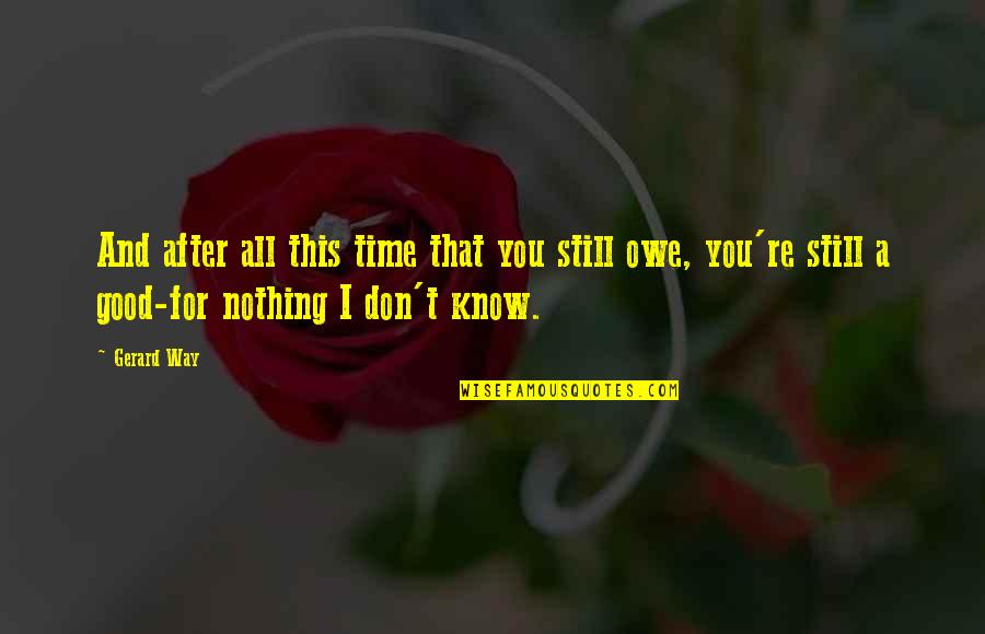 Mcr Quotes By Gerard Way: And after all this time that you still