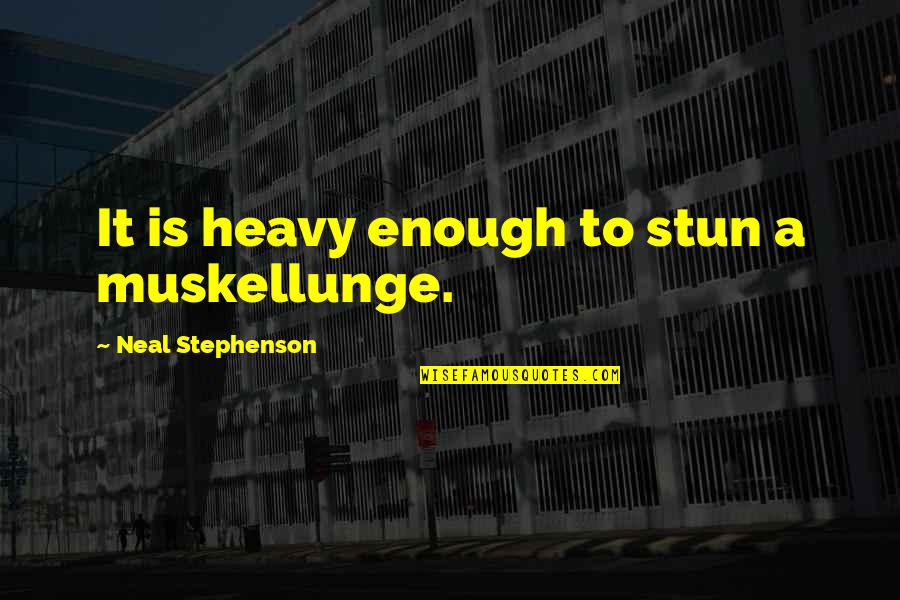 Mcshanns Piano Quotes By Neal Stephenson: It is heavy enough to stun a muskellunge. Mcshanns Piano Quotes By Neal Stephenson: It is heavy enough to stun a muskellunge.