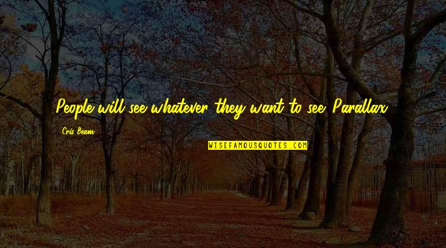Mcteigue Ny Quotes By Cris Beam: People will see whatever they want to see.