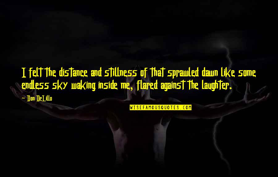 Me Against Me Quotes By Don DeLillo: I felt the distance and stillness of that