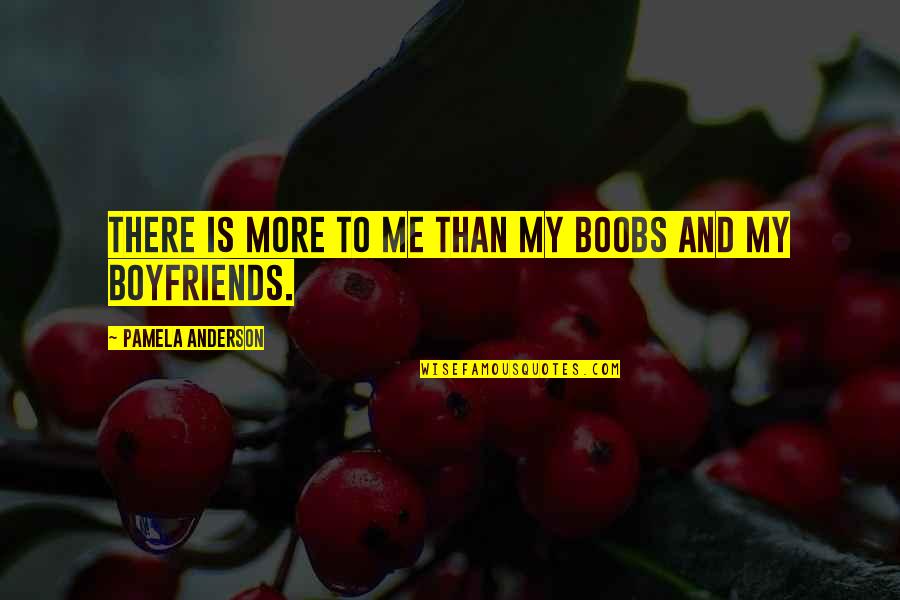 Me And My Boyfriend Quotes By Pamela Anderson: There is more to me than my boobs