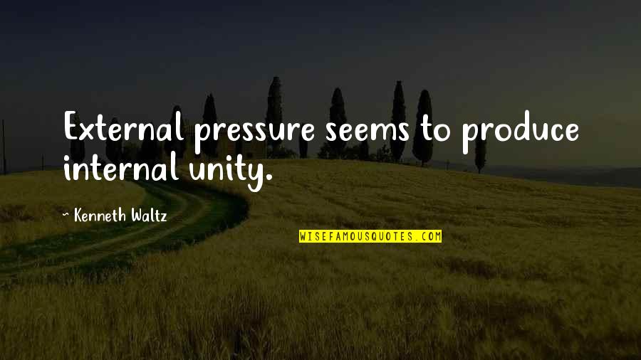 Me And My Nephew Quotes By Kenneth Waltz: External pressure seems to produce internal unity.