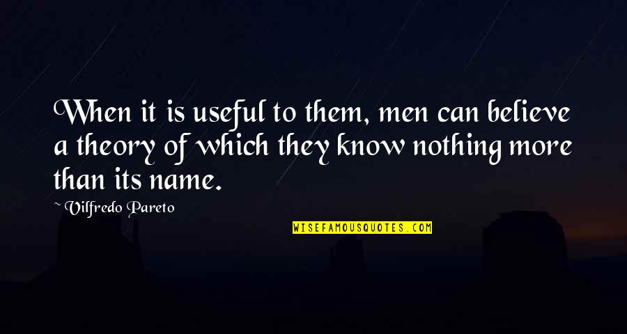 Me Behave Quotes By Vilfredo Pareto: When it is useful to them, men can