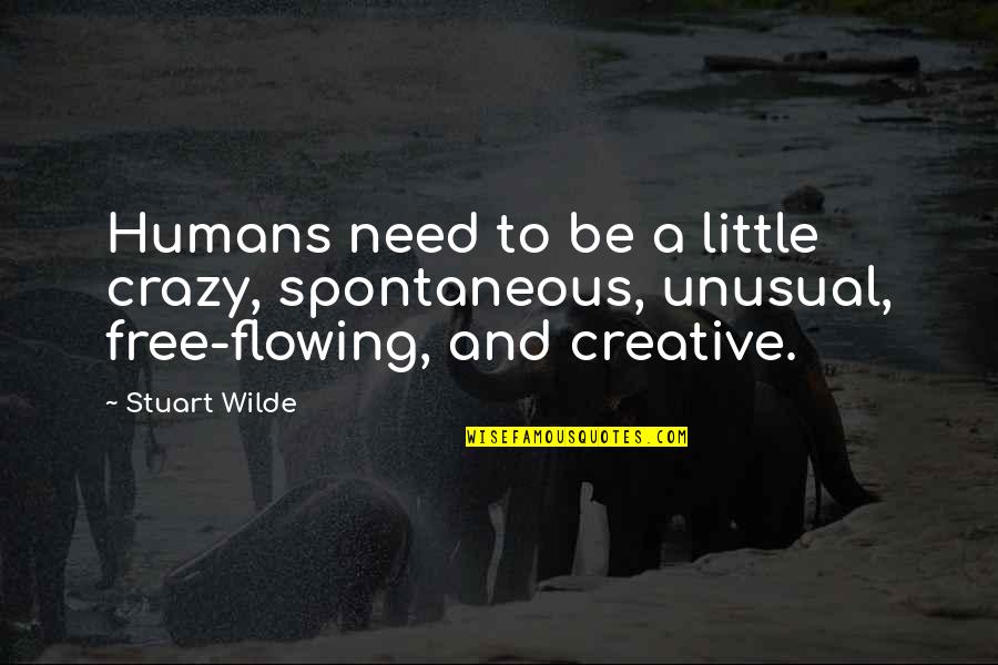 Me Journals Quotes By Stuart Wilde: Humans need to be a little crazy, spontaneous,
