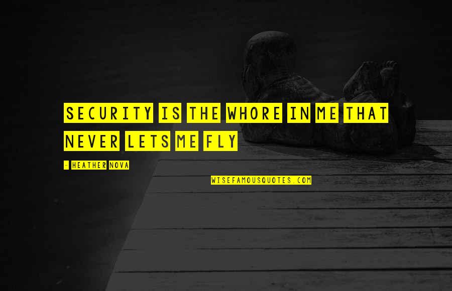 Me Me Quotes By Heather Nova: Security is the whore in me that never