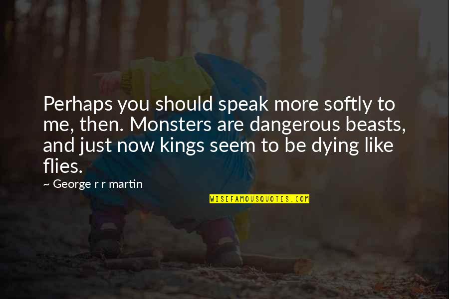 Me Perhaps Quotes By George R R Martin: Perhaps you should speak more softly to me,