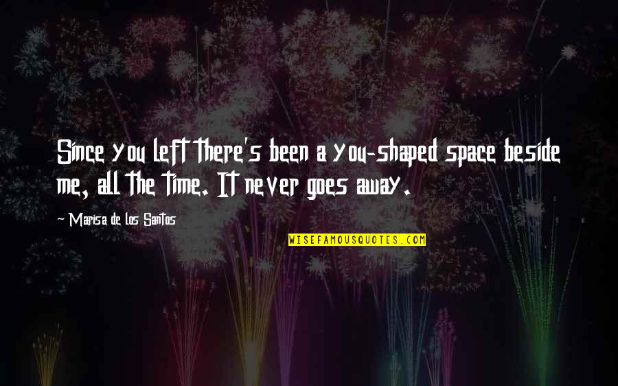 Me Since You Quotes By Marisa De Los Santos: Since you left there's been a you-shaped space