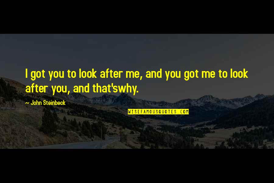 Me To You Friendship Quotes By John Steinbeck: I got you to look after me, and